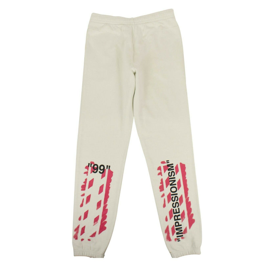 Cotton Back Print Pants - White