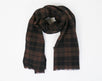 Luxurious Men's Brown Plaid 100% Wool Scarf