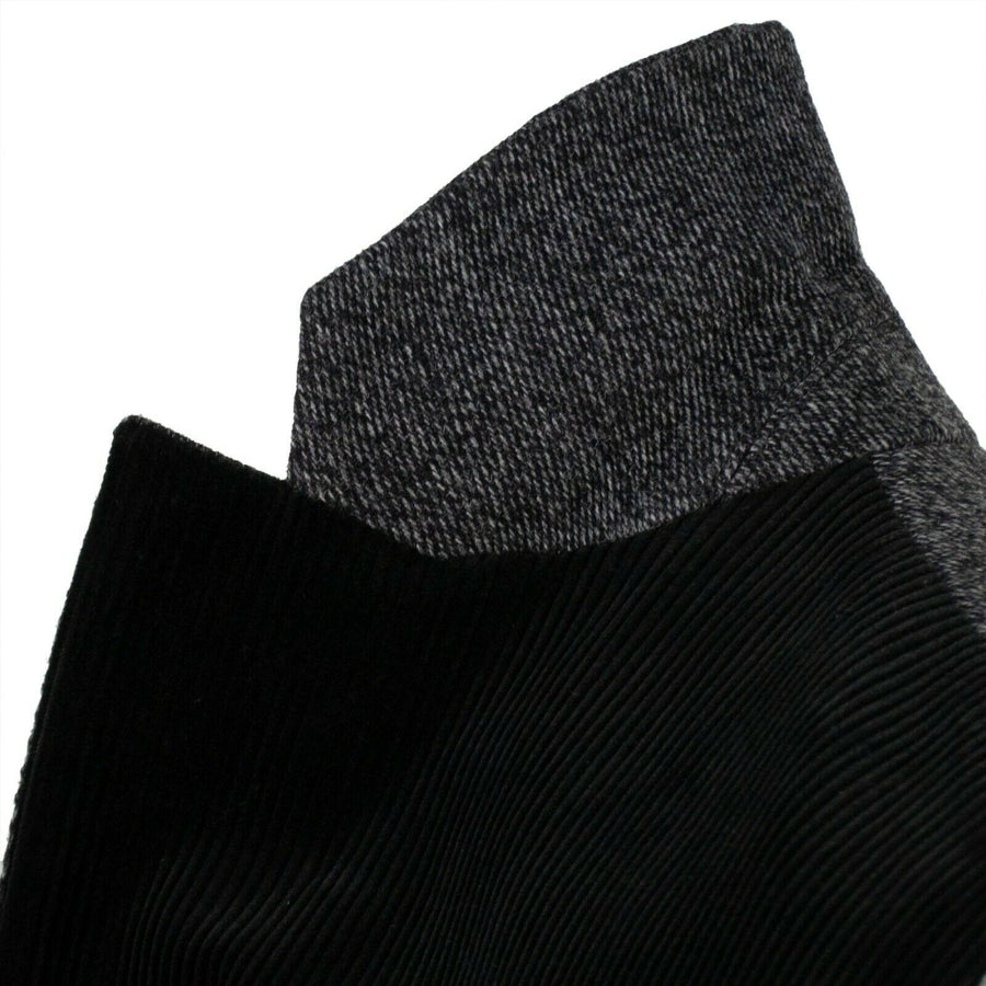 V Cut Studded Melange Long Coat - Gray