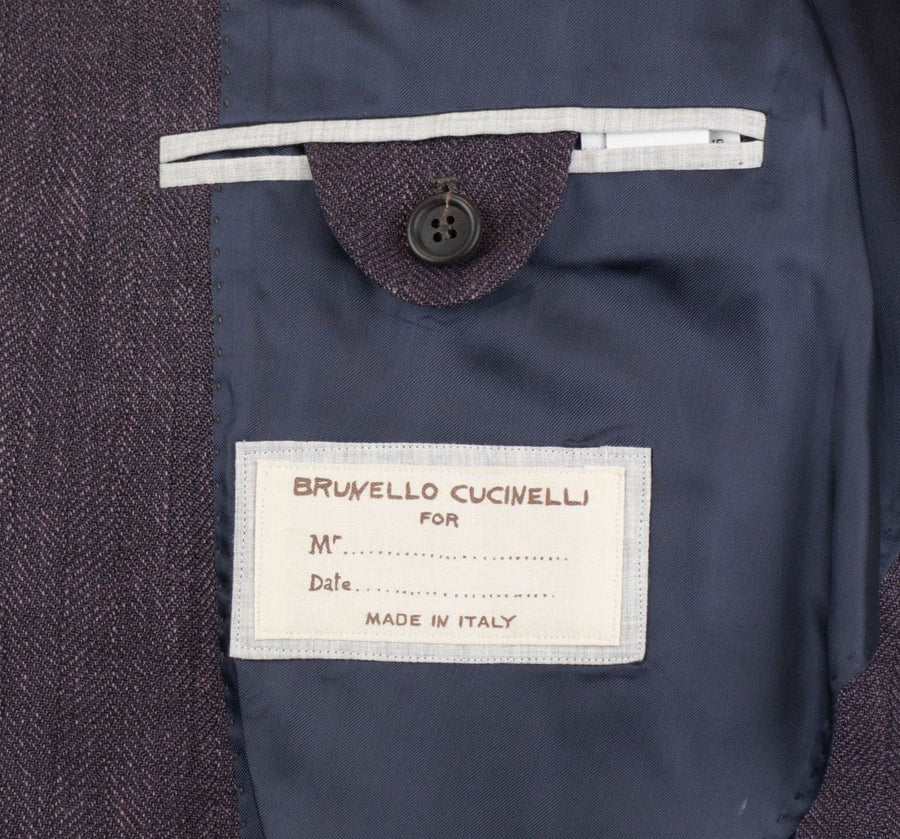 Wool Blend Double Breasted Sport Coat - Purple