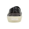 Men's Leather Studded Slip On Sneakers - Black