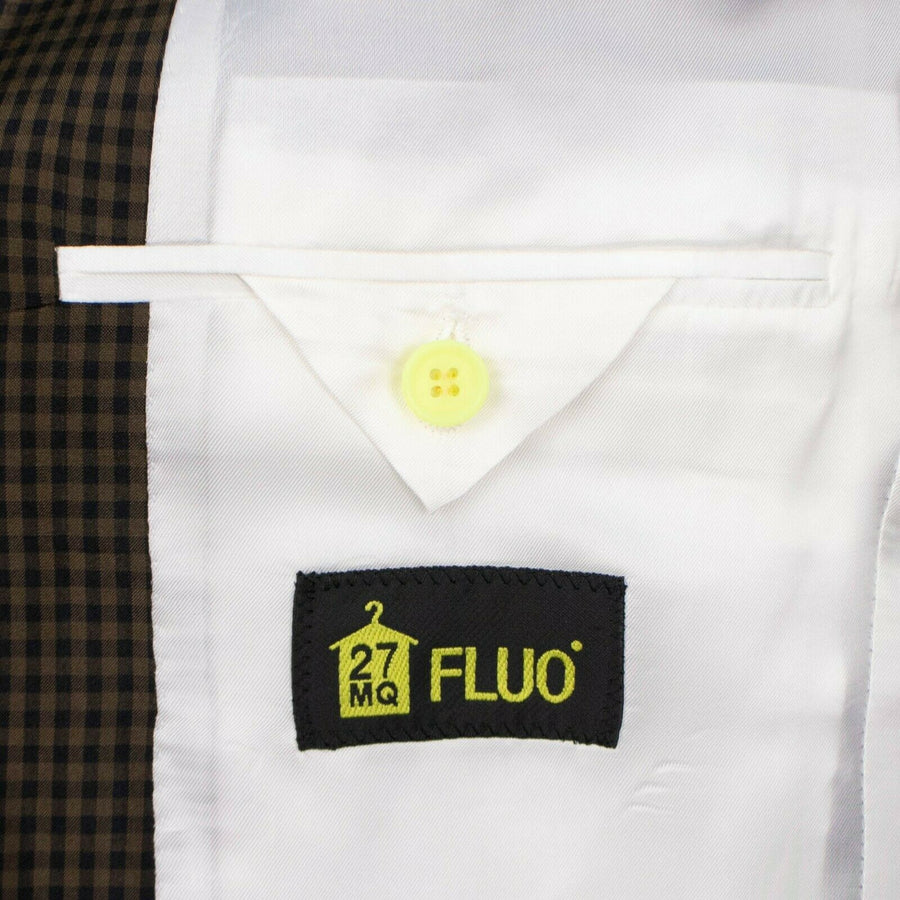 Drop 10 Gingham Check Silk 2 Button Sport Coat - Brown