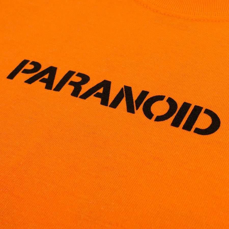 'Paranoid' 'ASSC' Black Logo T-Shirt - Orange