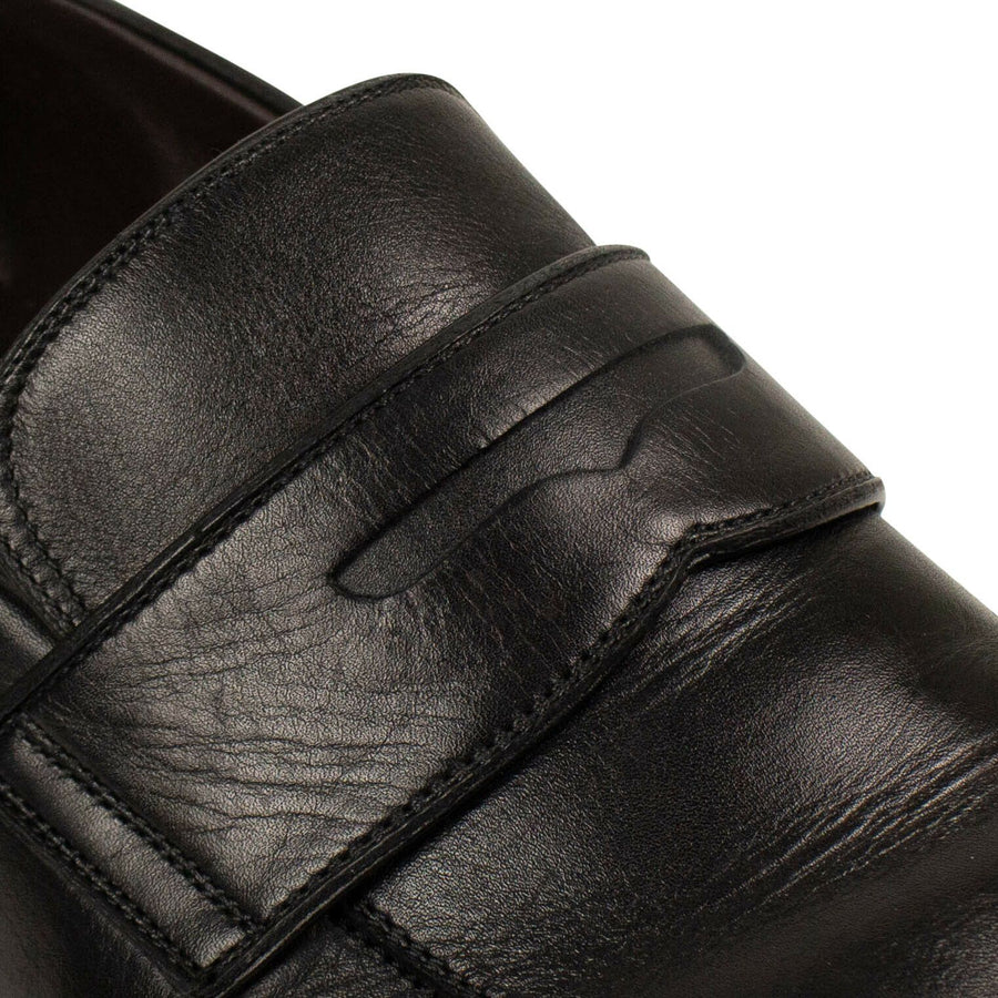 Leather Penny Loafer - Black