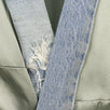Silk And VIntage Denim Kimono Robe - Opal