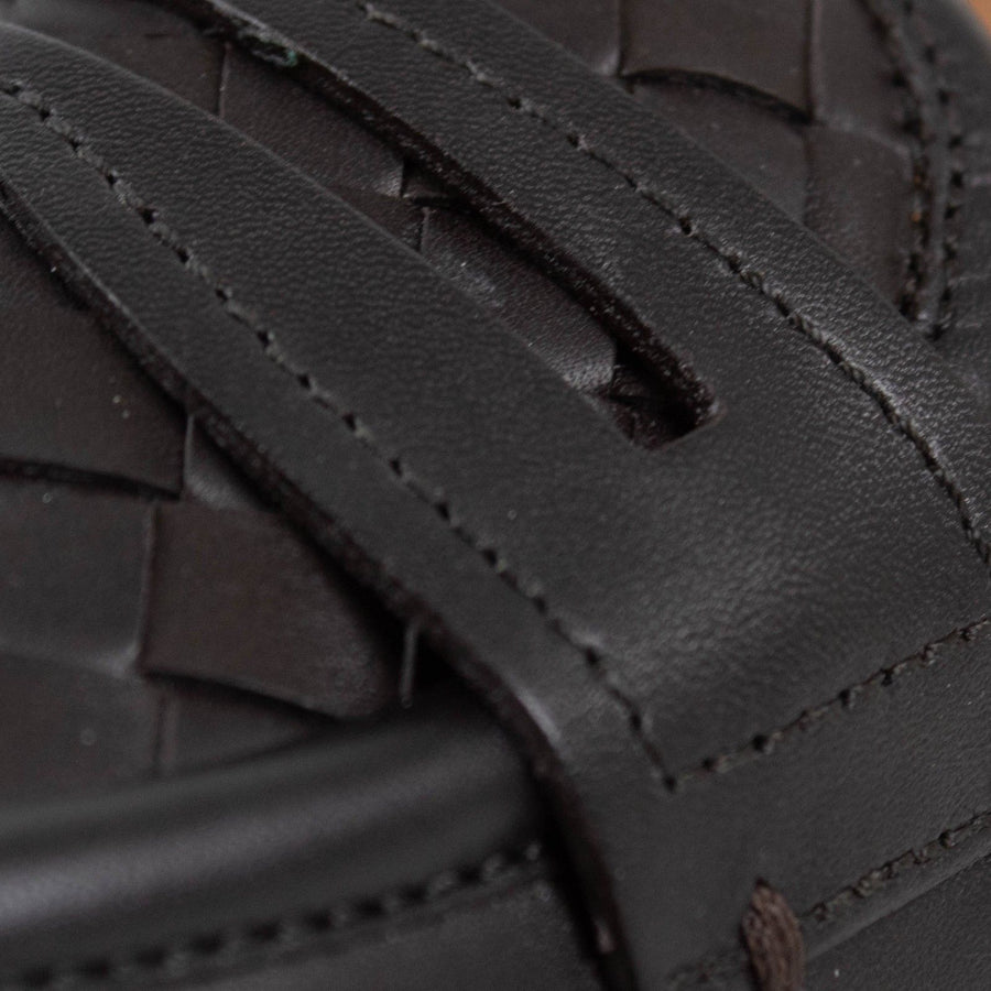 Intrecciato Penny Loafers - Dark Brown