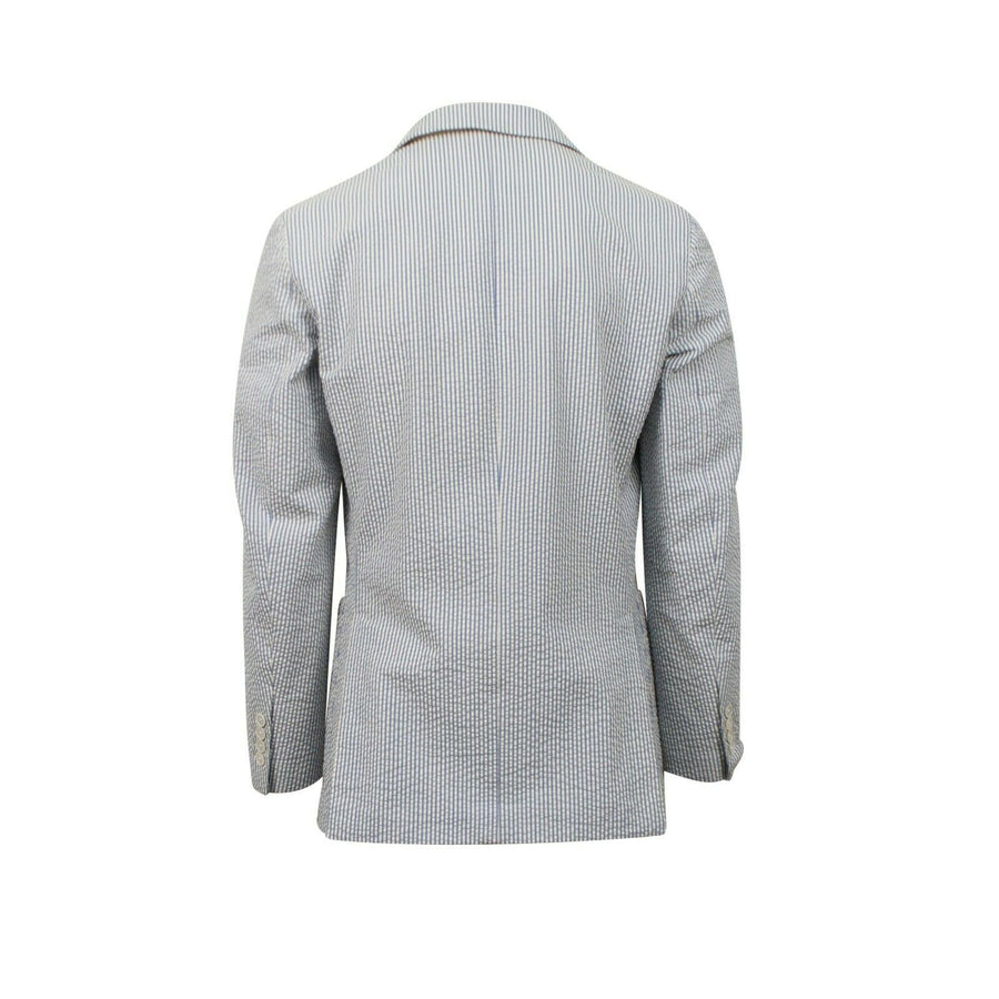 Drop 8 Striped Two Button Cotton Sport Coat - Light Blue