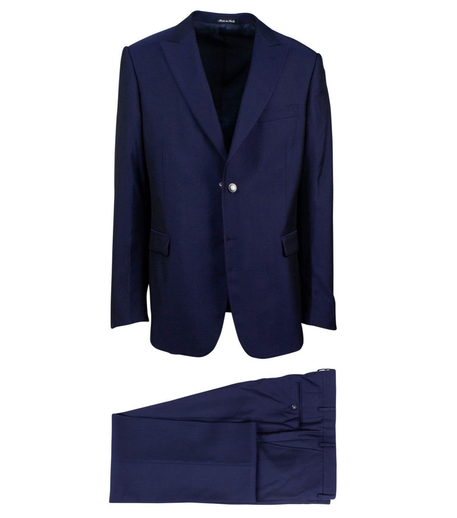 Drop 8 Solid Wool Blend Two Button Suit - Navy