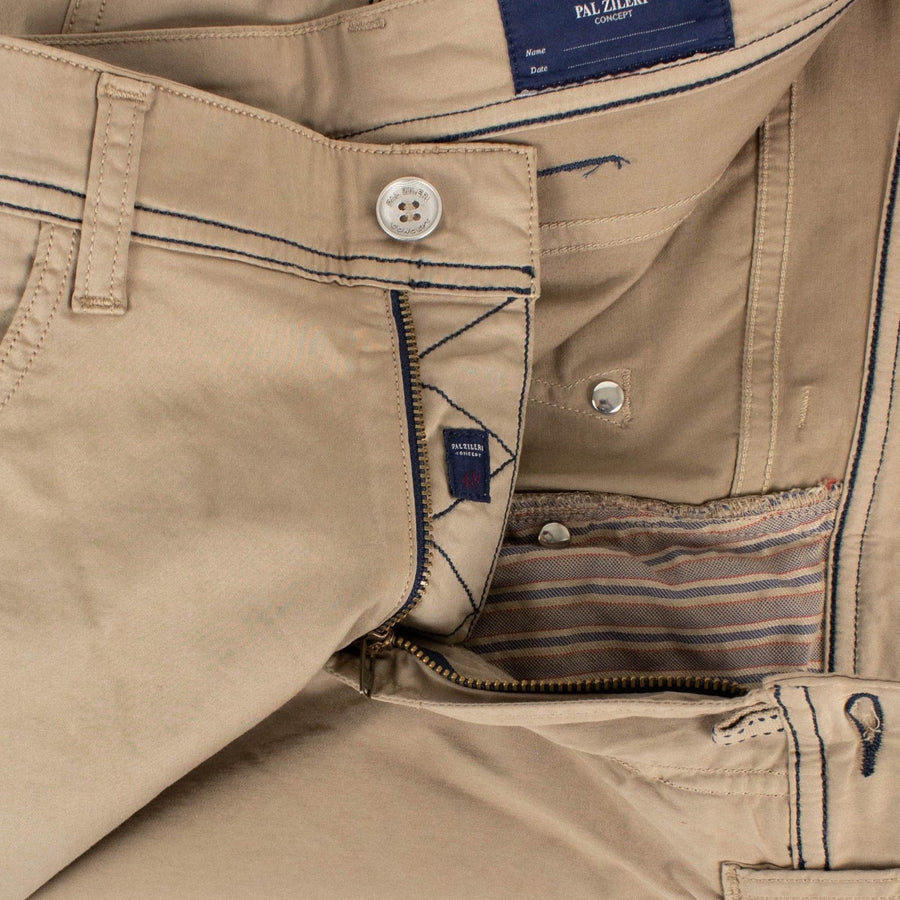 Tan Cotton Blend Pants