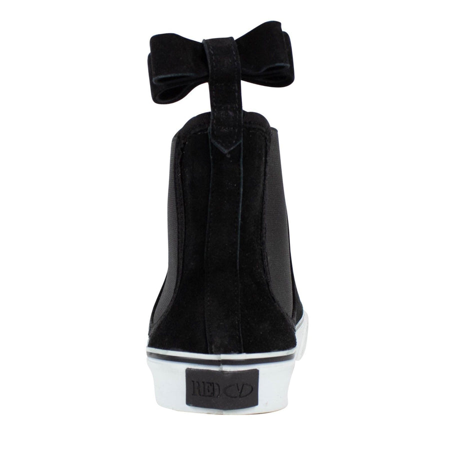 Black With Bow High Top Suede Sneakers