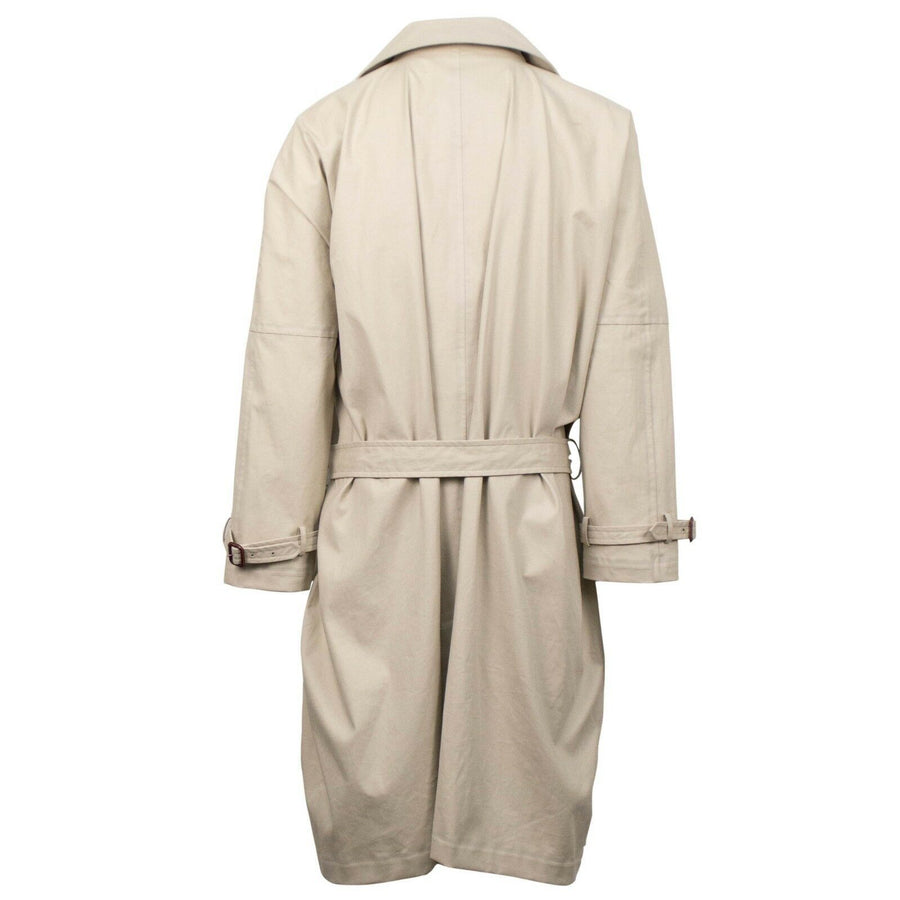 Cotton Double Breasted Trench Coat - Beige