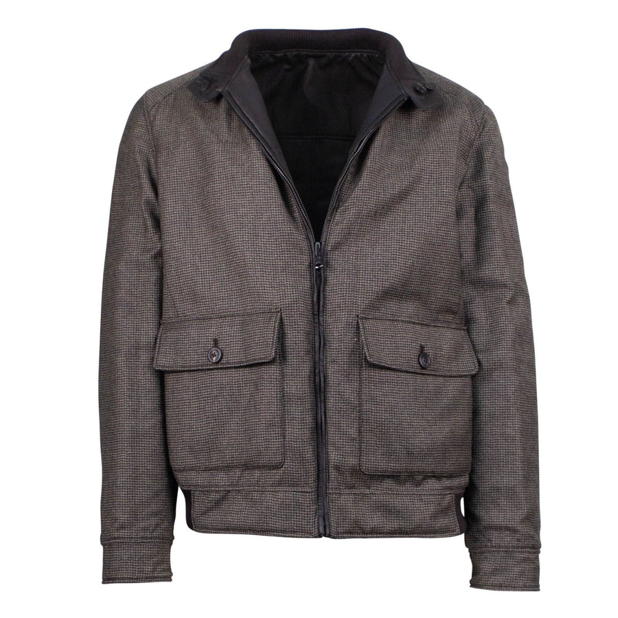 Leather Reversible Bomber Jacket - Brown