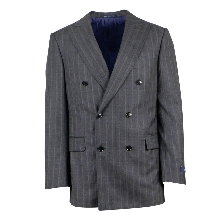 Drop 6 Multi Striped Wool Double-Breasted Suit - Heather Grey