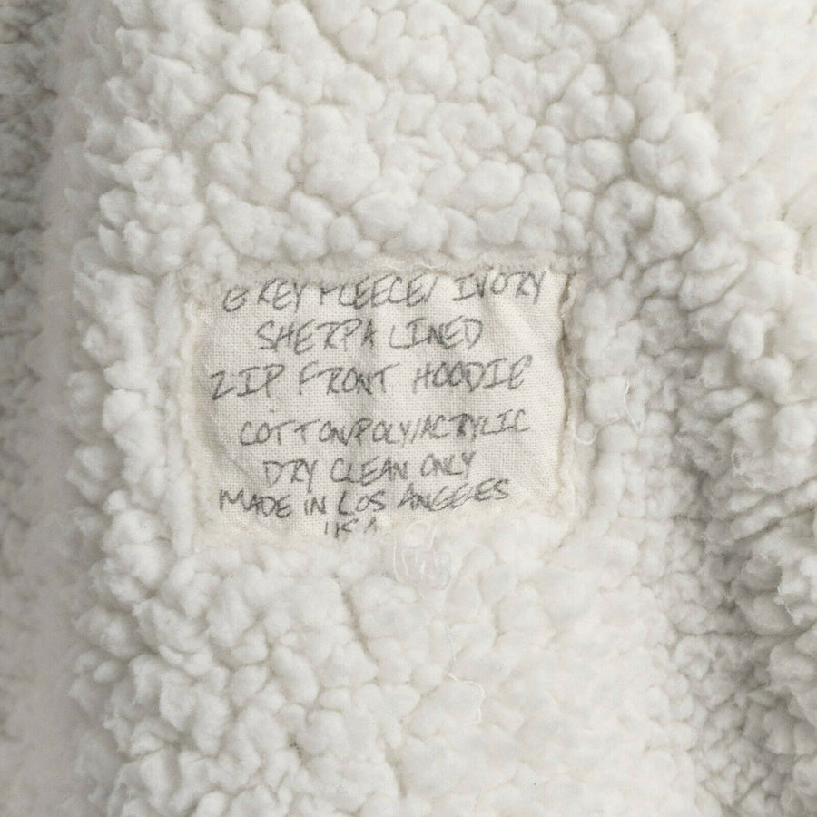 Fleece Sherpa Lined Zip Up Hoodie - Gray