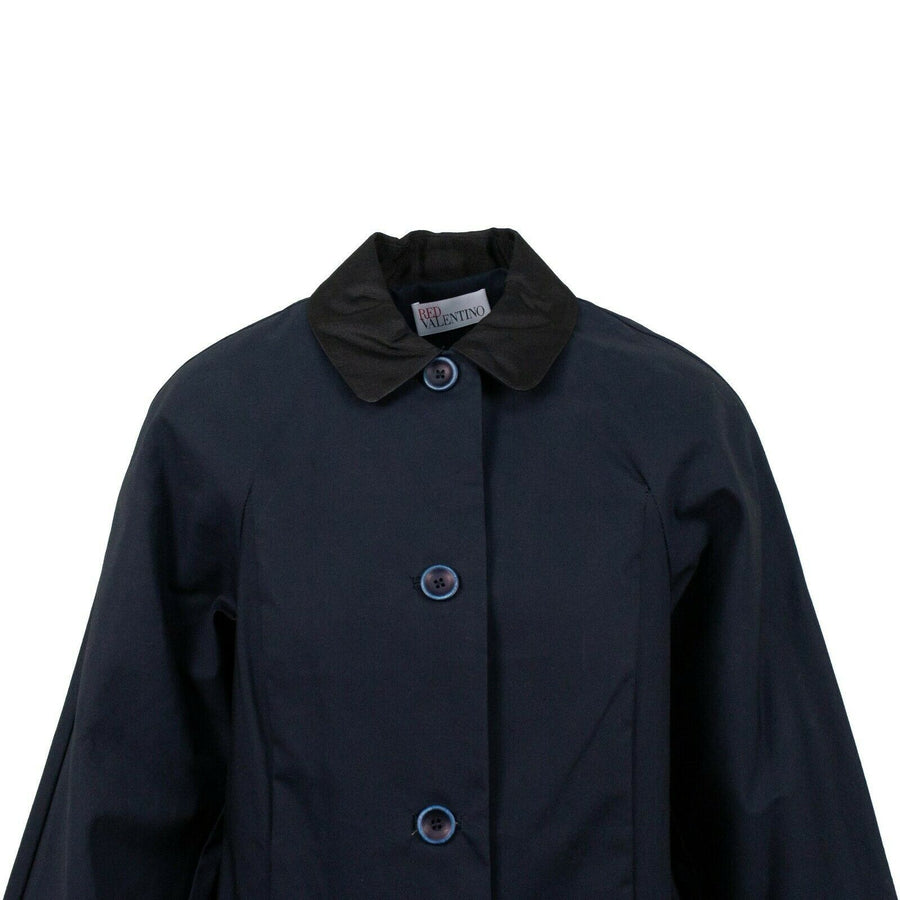 Bow In The Back Coat - Navy
