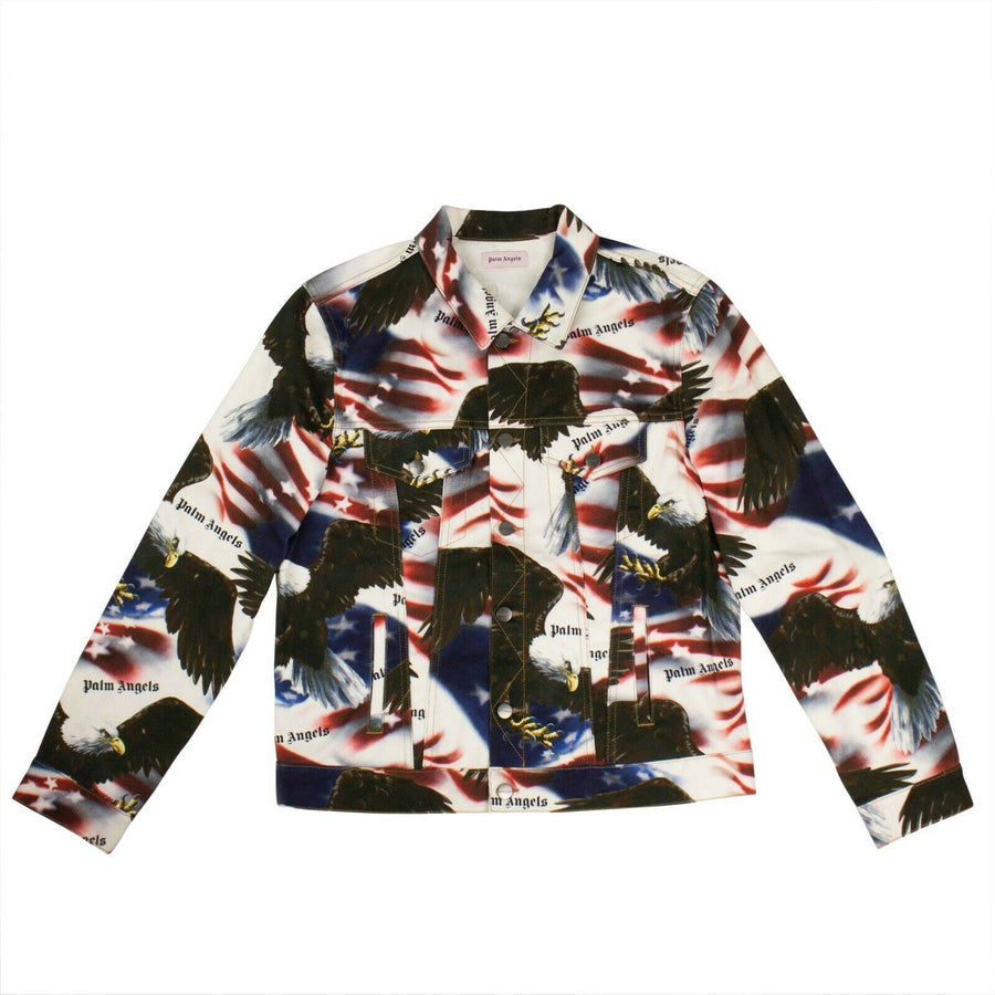 Eagle Print Cotton Denim Jacket - Multi-Color