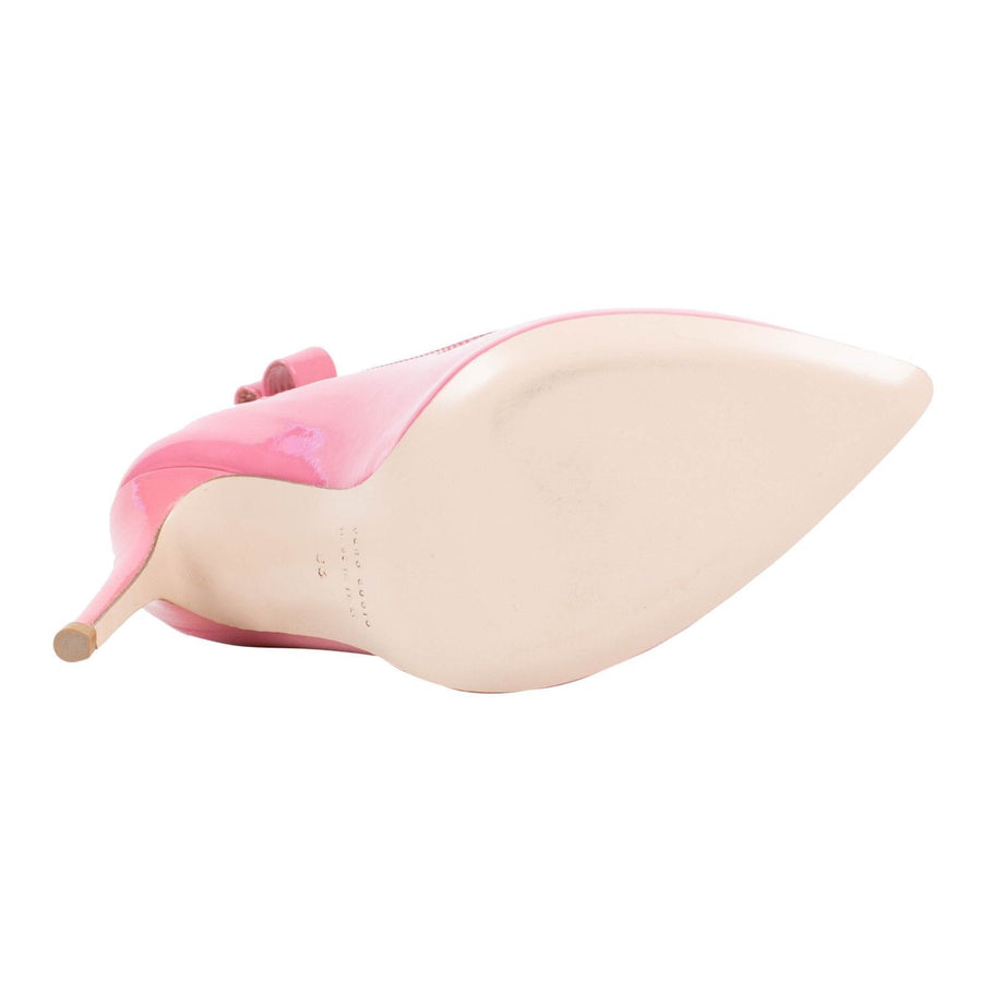 Patent Leather Bow Pumps - Pink