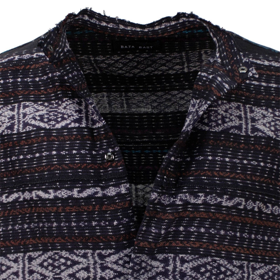 Long Patterned Shirt Dress - Multi