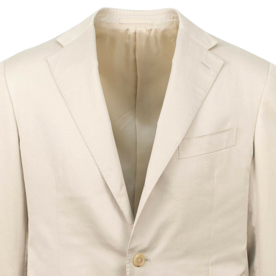 Drop 7 Cotton 3 Roll 2 Button Slim/Trim Fit Suit - Tan