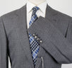 Wool Blend Check 3/2 Button Sport Coat - Gray