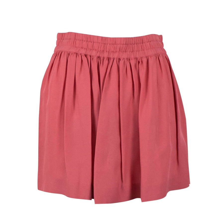 Gathered Elastic Mini Skirt - Pink