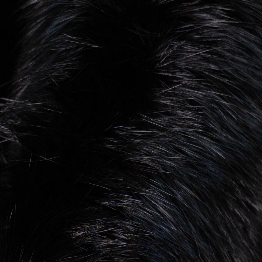 Caruso Cashmere Fur Collar Coat - Black