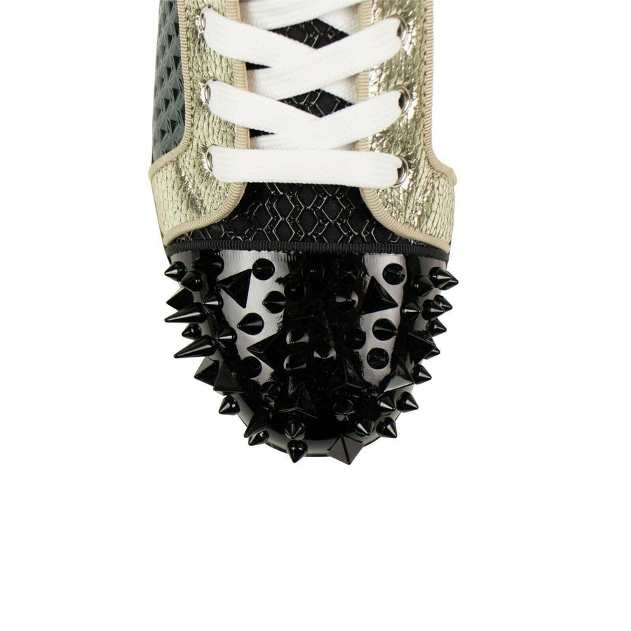 Men's Multi-Color Metallic Hi-Top Sneakers - Green / White / Gold