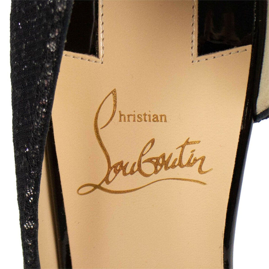 Iriza Glitter Half D'orsay 100mm Pumps - Black