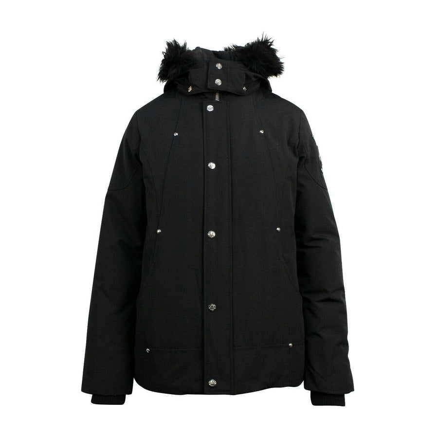 Kid's Shearling Parka Coat - Black