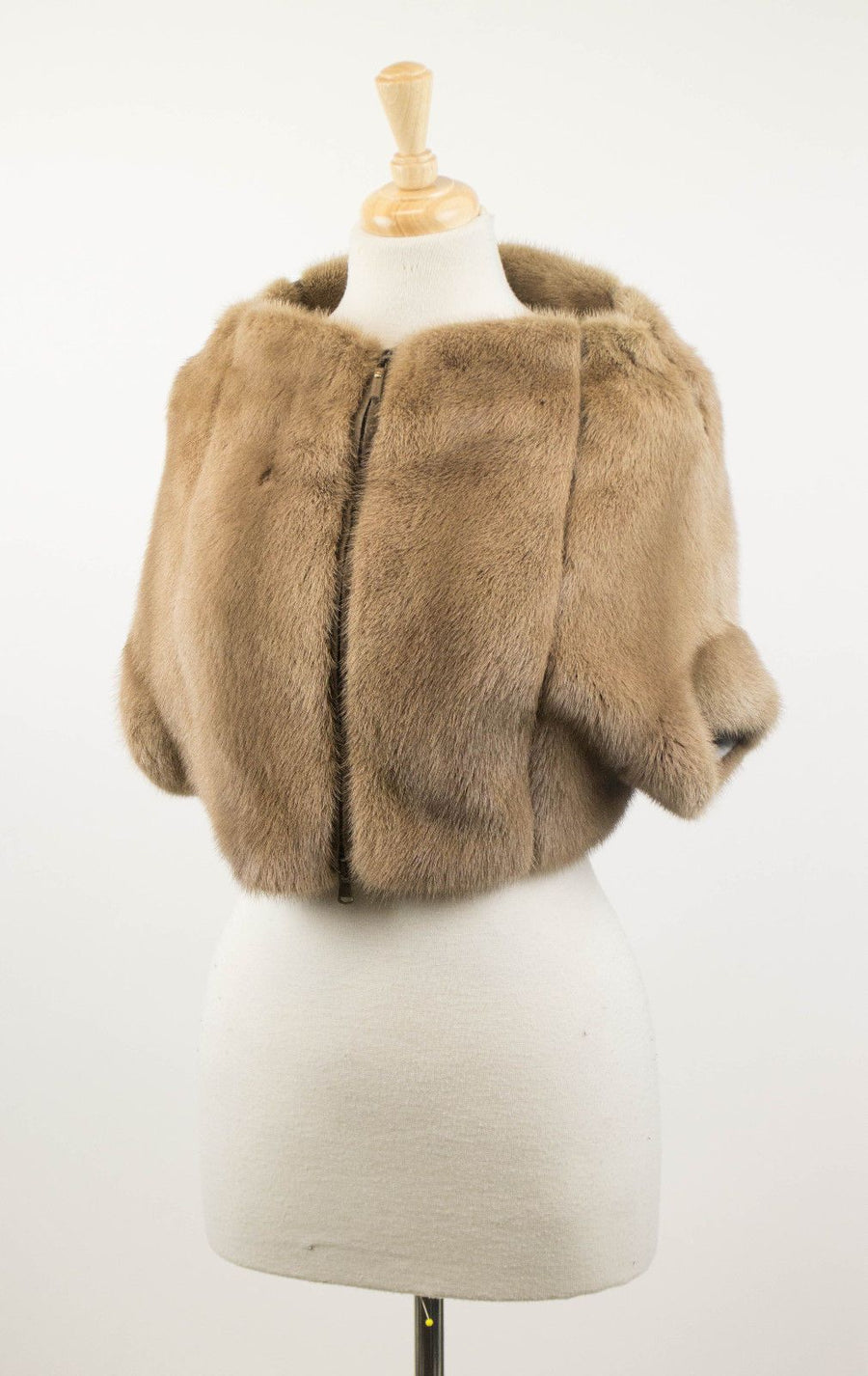 Mink Fur Zipped Jacket - Brown