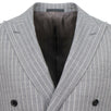 Drop 7 Striped Wool Double Breasted Slim/Trim Fit Suit - Gray