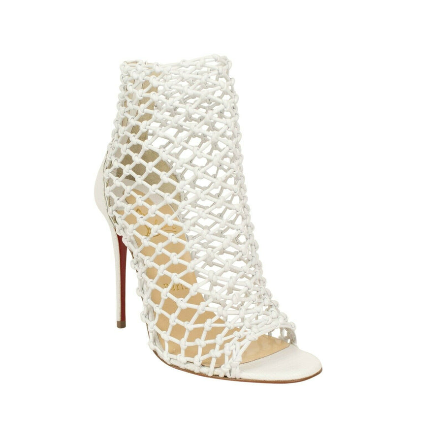 'Corfou' 100mm Ankle Boots Pumps Heels - White