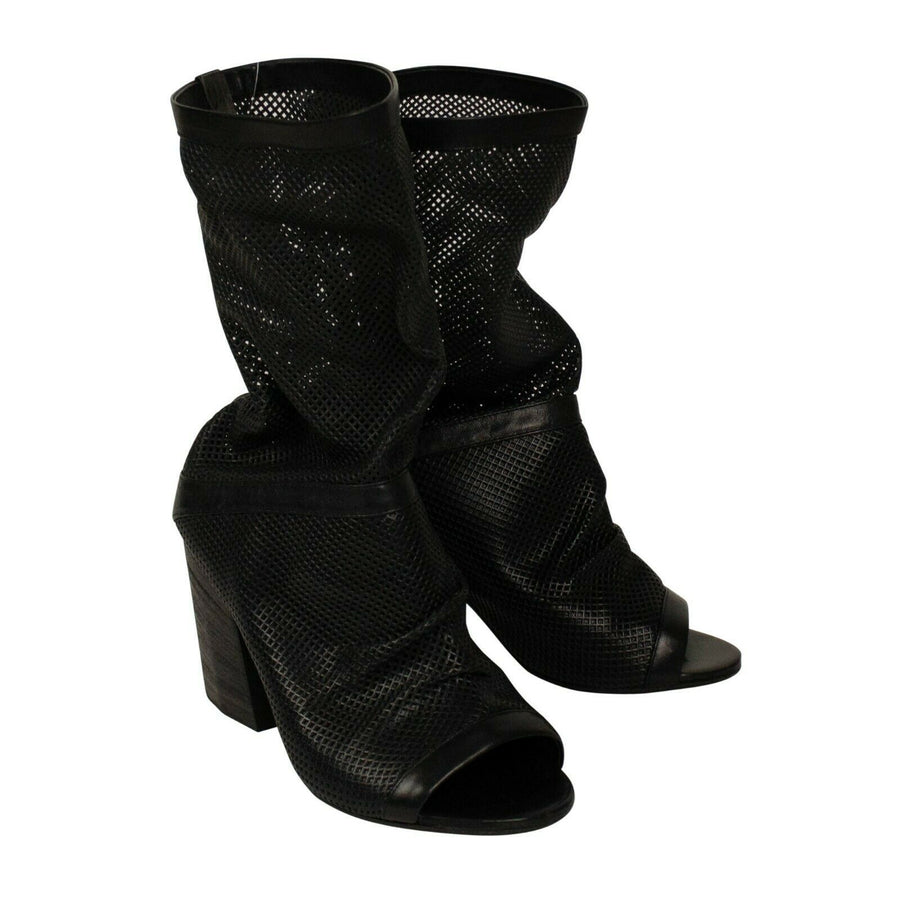 Risandalo Open Toe Leather Boots - Black