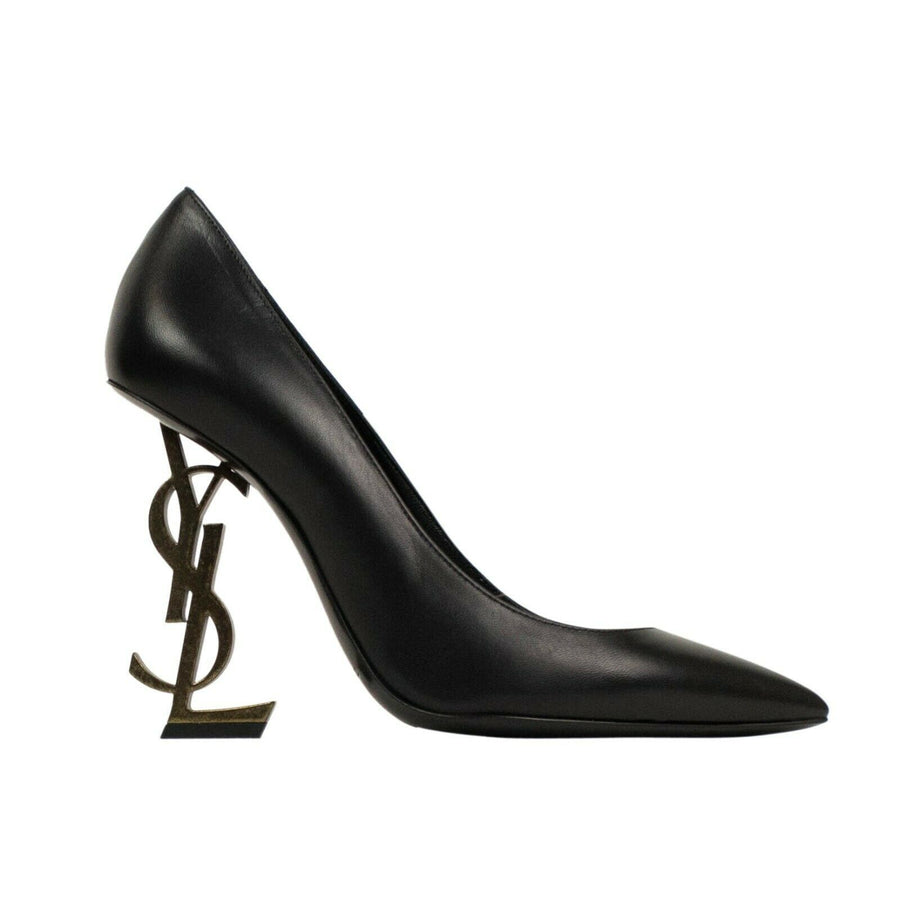 Leather Opyum YSL Logo Pumps - Black