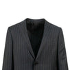 Striped Wool Two Button Suit - Gray