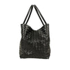 Leather 'Intrecciato' Large Tote Bag - Black
