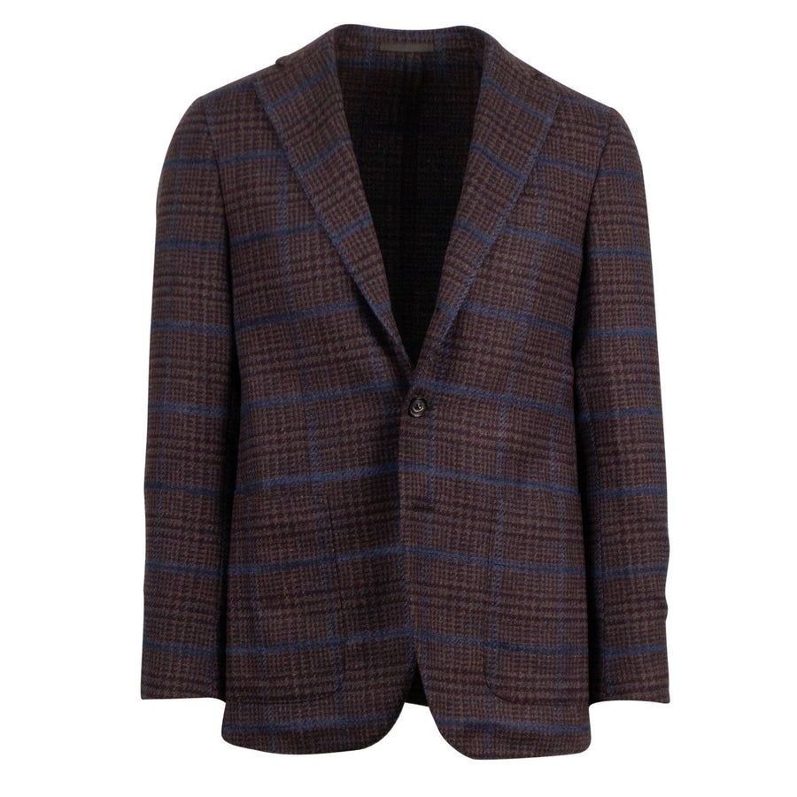 Drop 8 Windowpane Check Wool Blend 3 Roll 2 Button Sport Coat - Purple