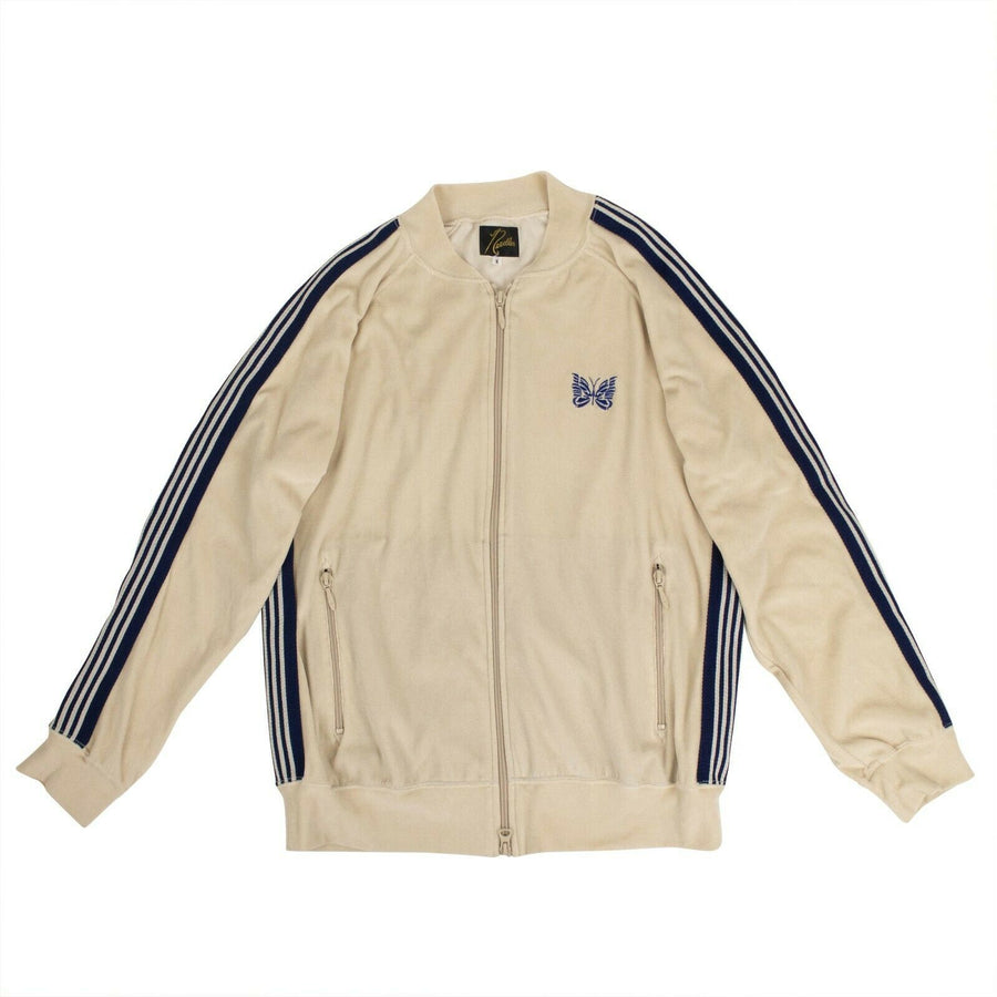 Velour Side Striped Track Jacket - Beige