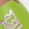 Leather Applique Loafer Flats - Green