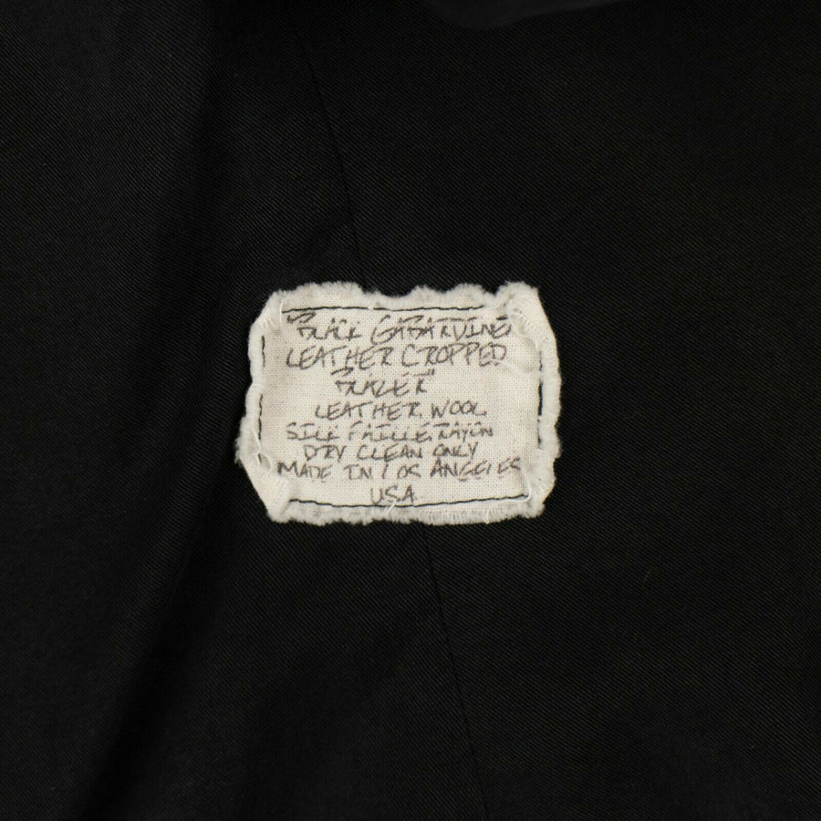 Gabardine And Leather Cropped Blazer - Black