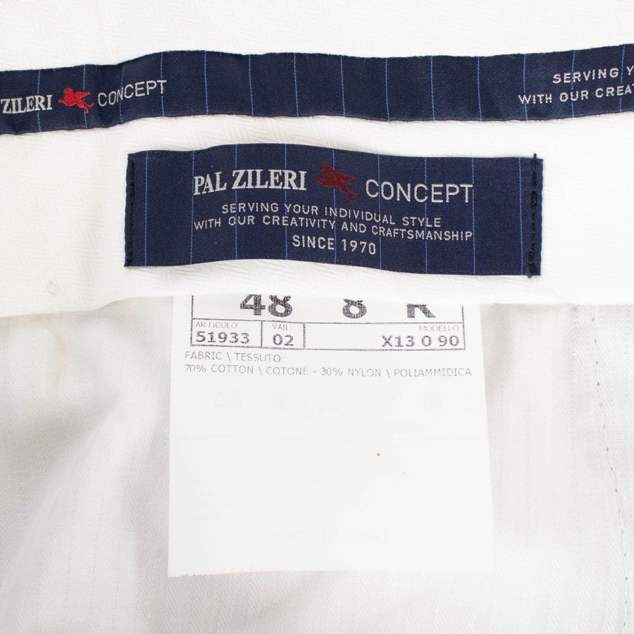 Blue Pinstripe Cotton Blend Dress Pants