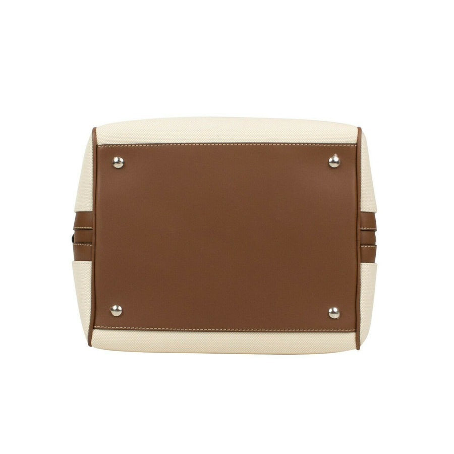 Cotton Horseferry Print Canvas Cube Bag - Beige