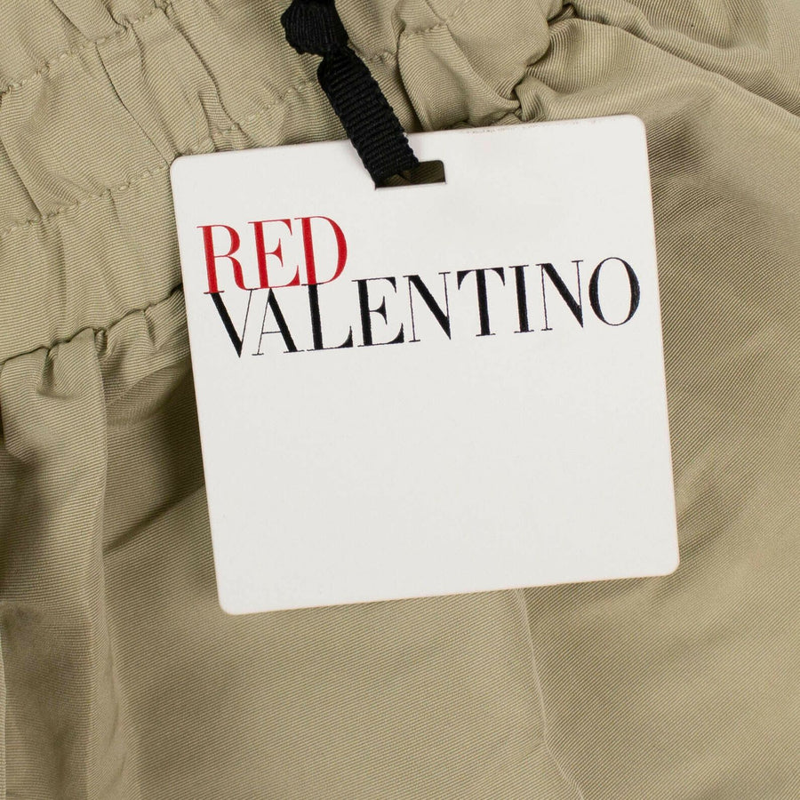 Gathered Elastic Waist Mini Skirt - Beige