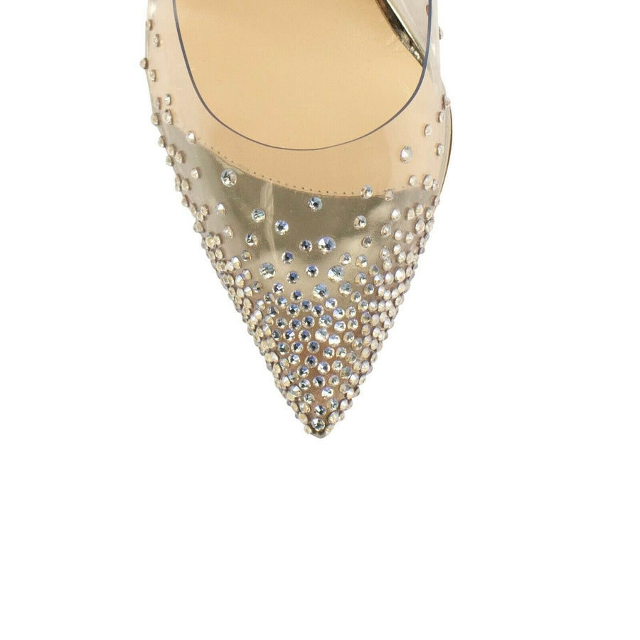 Degastrass PVC 100mm Pumps - White Glitter