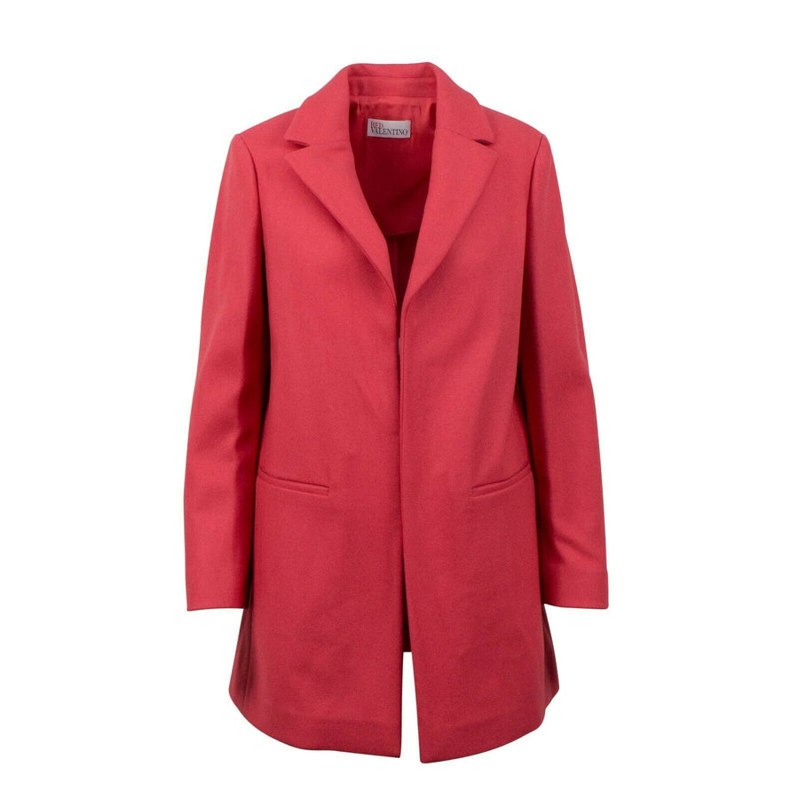 Wool Long Blazer Coat - Coral