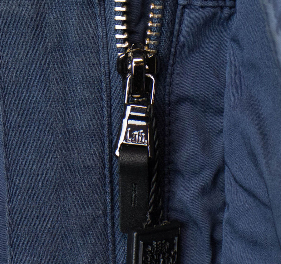 Cotton W/ Removable Hood Trench Coat - Blue