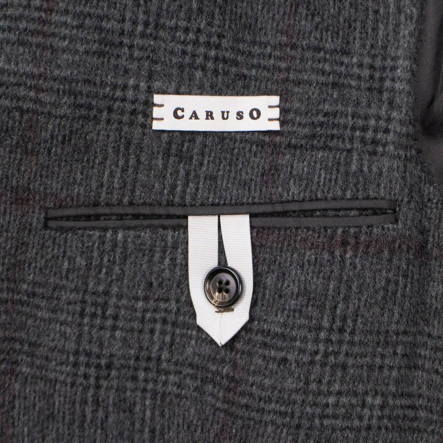 Plaid Cashmere Loro Piana Fabric Top Coat - Gray