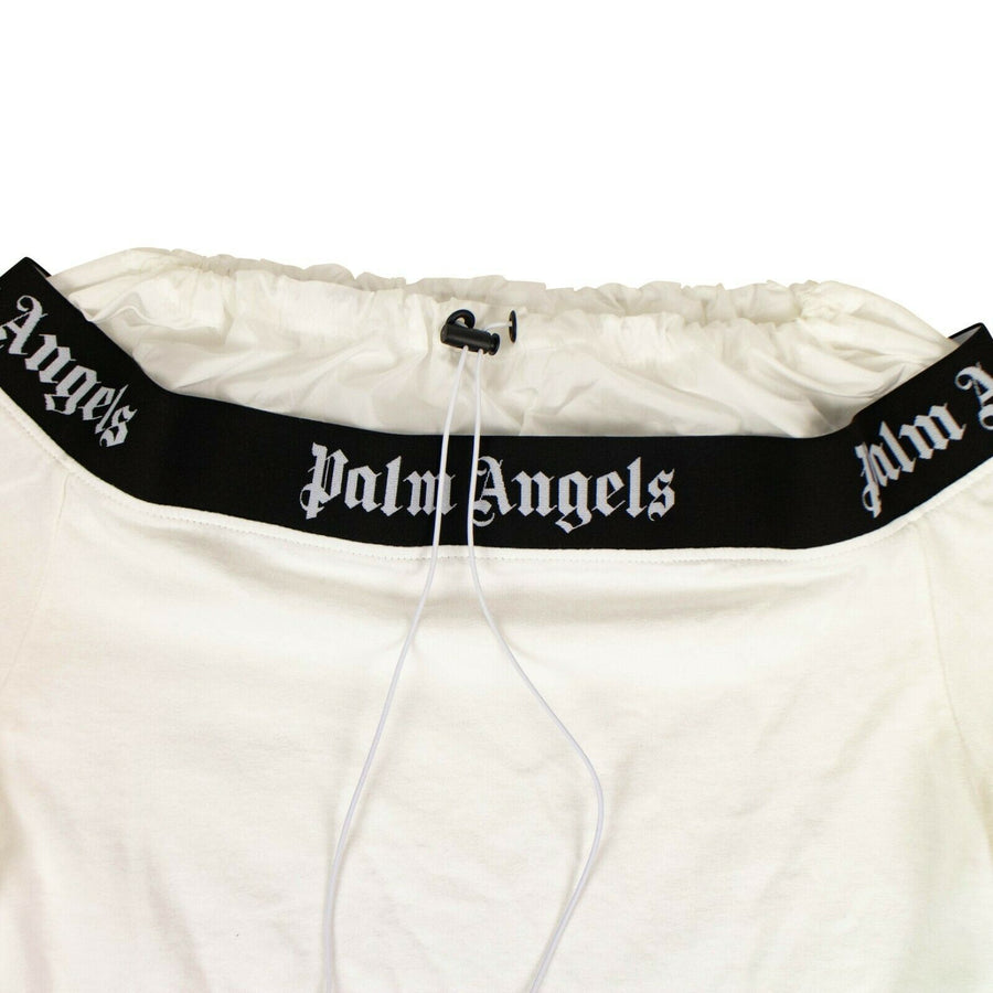 Off-Shoulders Logo Band T-Shirt - White