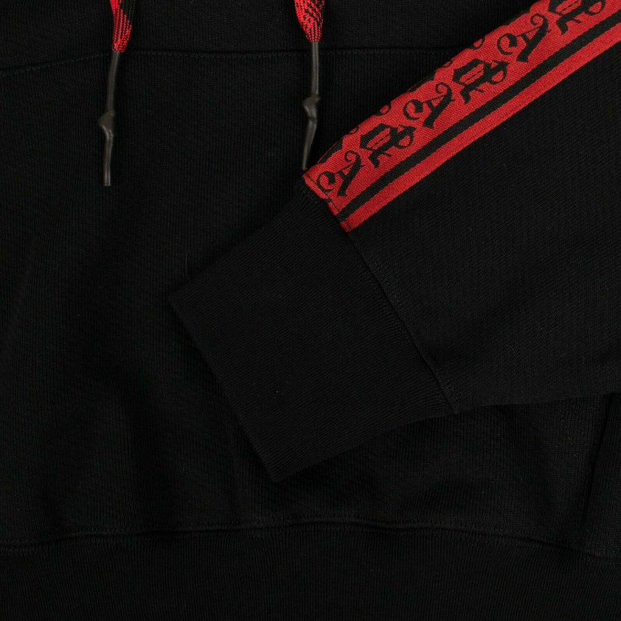 Cotton Side Tape Hoodie - Black
