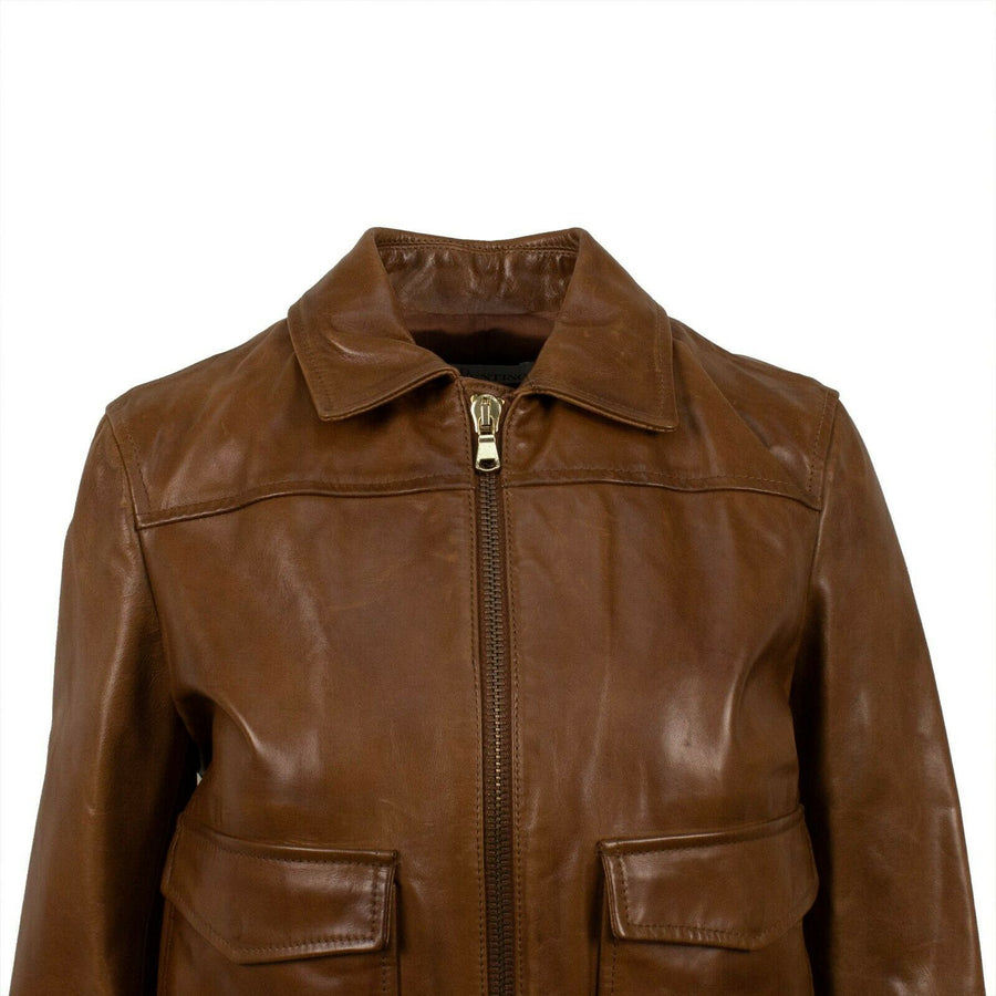 Large Owl Logo Bomber Jacket - Brown